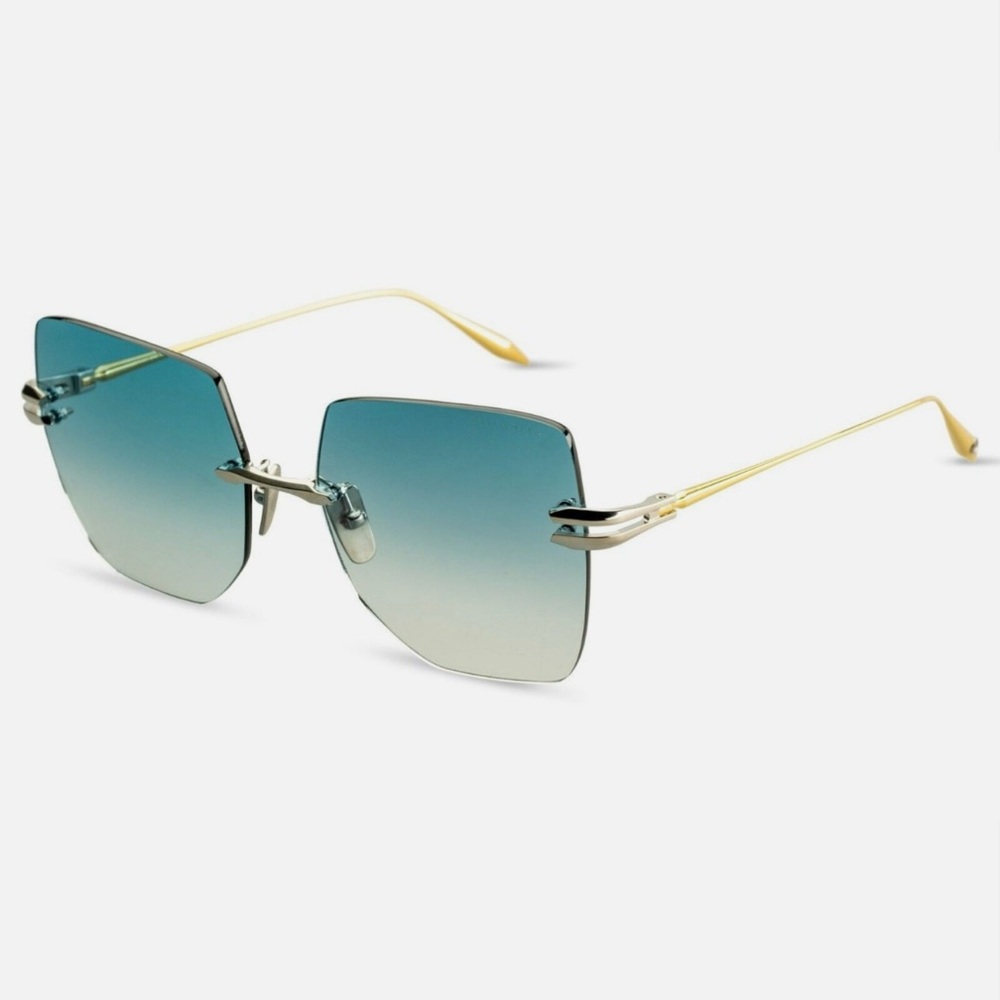 DITA EMBRA DTS155-A-03 Silver Gold Dark Gradient Lens Rimless Sunglasses- New - Picture 3 of 16